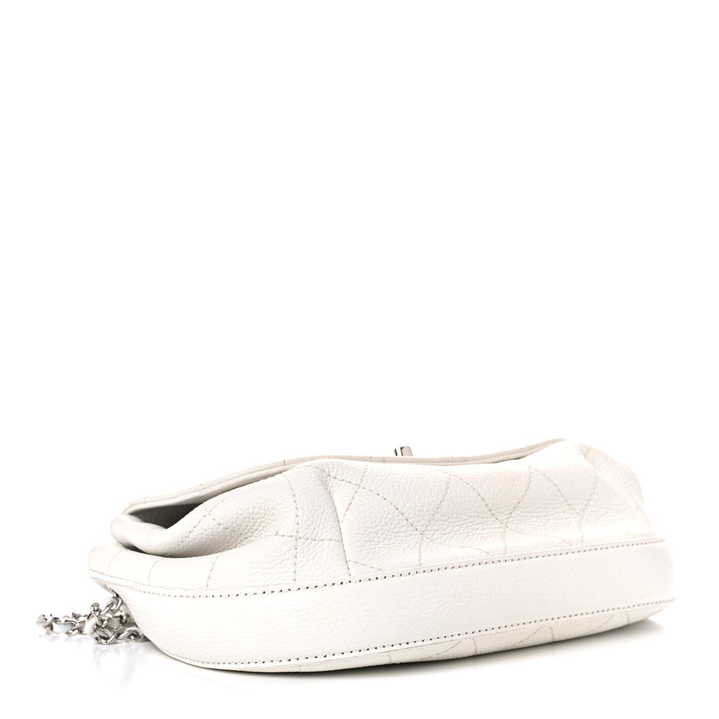 Calfskin Stitched Flap Bag White