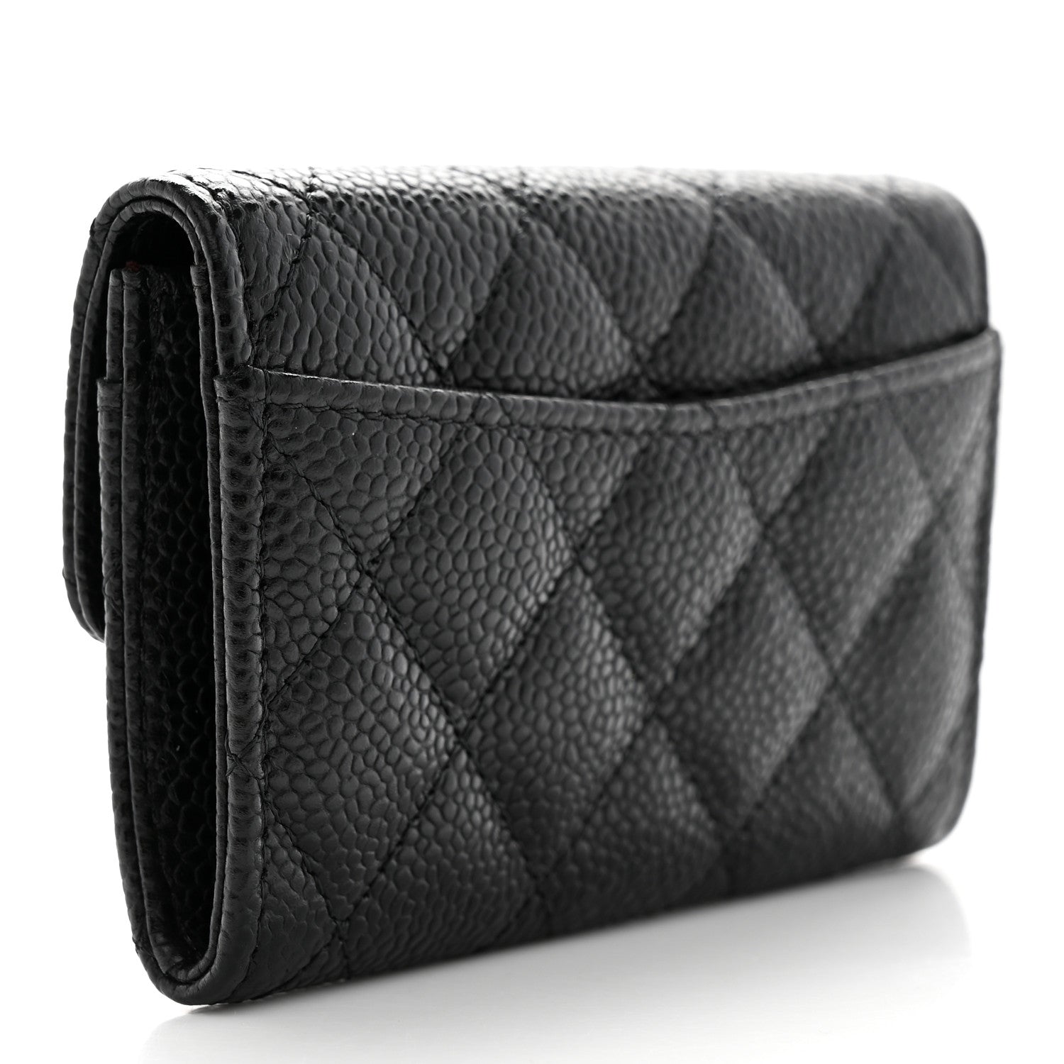 Chanel Caviar Quilted Flap Card Holder Wallet Black 3 of 9