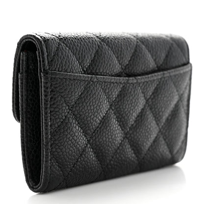 Chanel Caviar Quilted Flap Card Holder Wallet Black 3 of 9