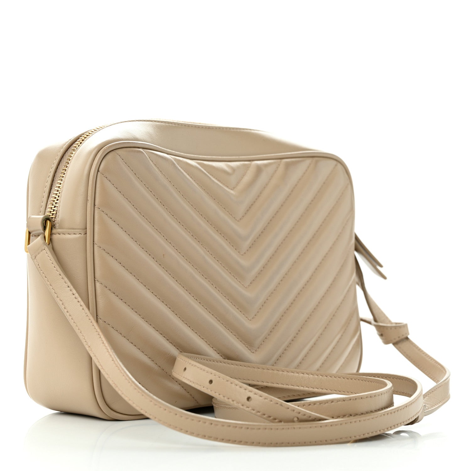 Saint Laurent Calfskin Matelasse Monogram Lou Camera Bag Dark Beige 3 of 14