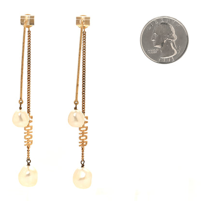 Christian Dior Pearl J'adior Dangle Earrings Gold 2 of 4