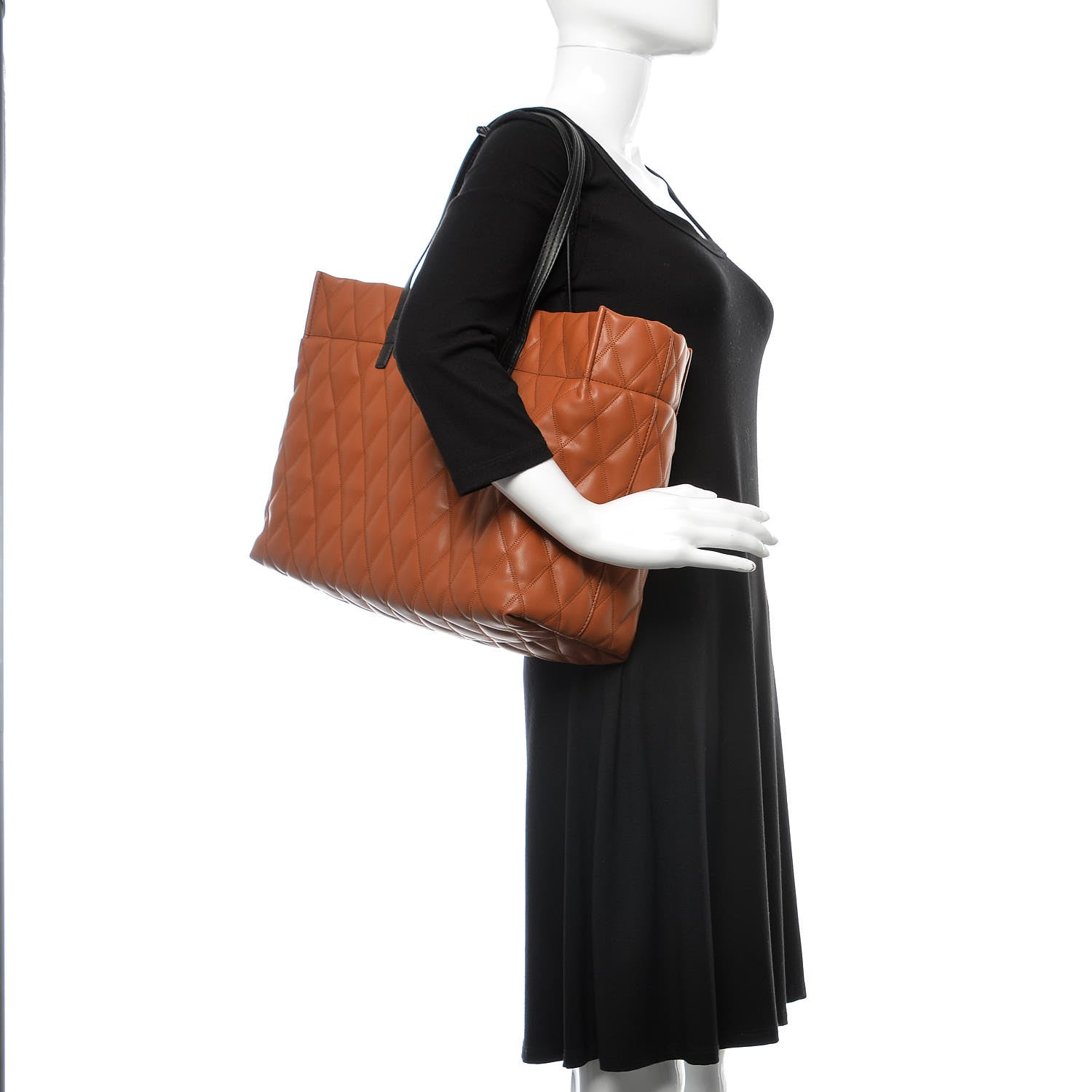 Givenchy Rubber Effect Canvas Quilted Duo Shopper Tote Chestnut 2 of 10