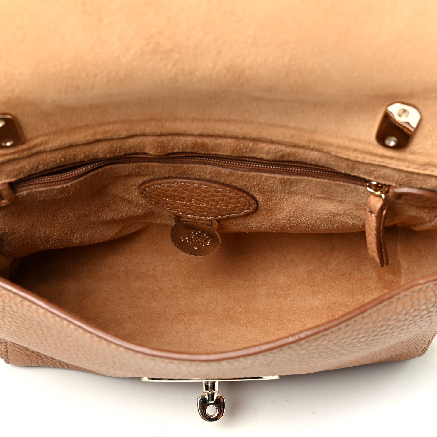 Small Classic Grain Calfskin Small Lily Flap Camel