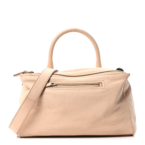 Bubble Calfskin Studded Pandora Light Beige