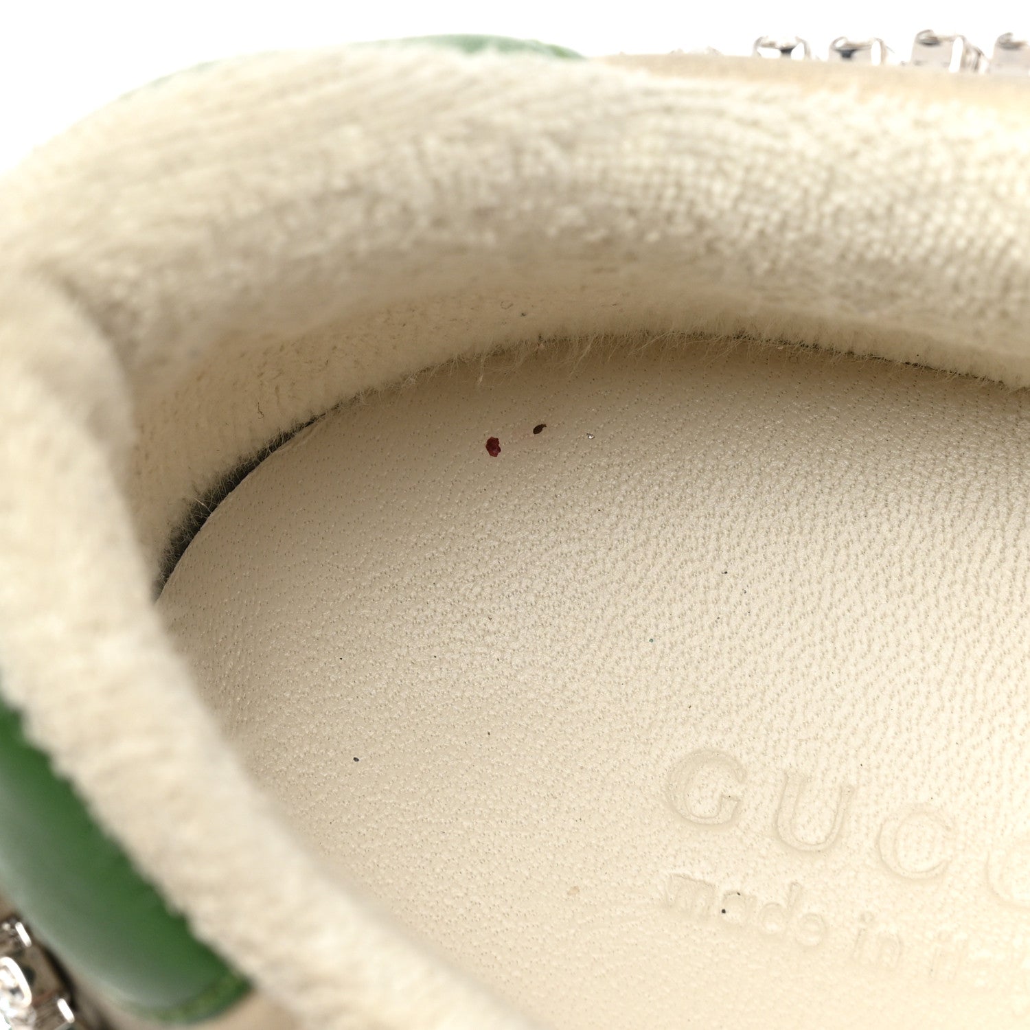 Gucci Nubuck Calfskin Web Removable Crystals Screener Sneakers 40 Dusty Milk New Mystic White 10 of 15