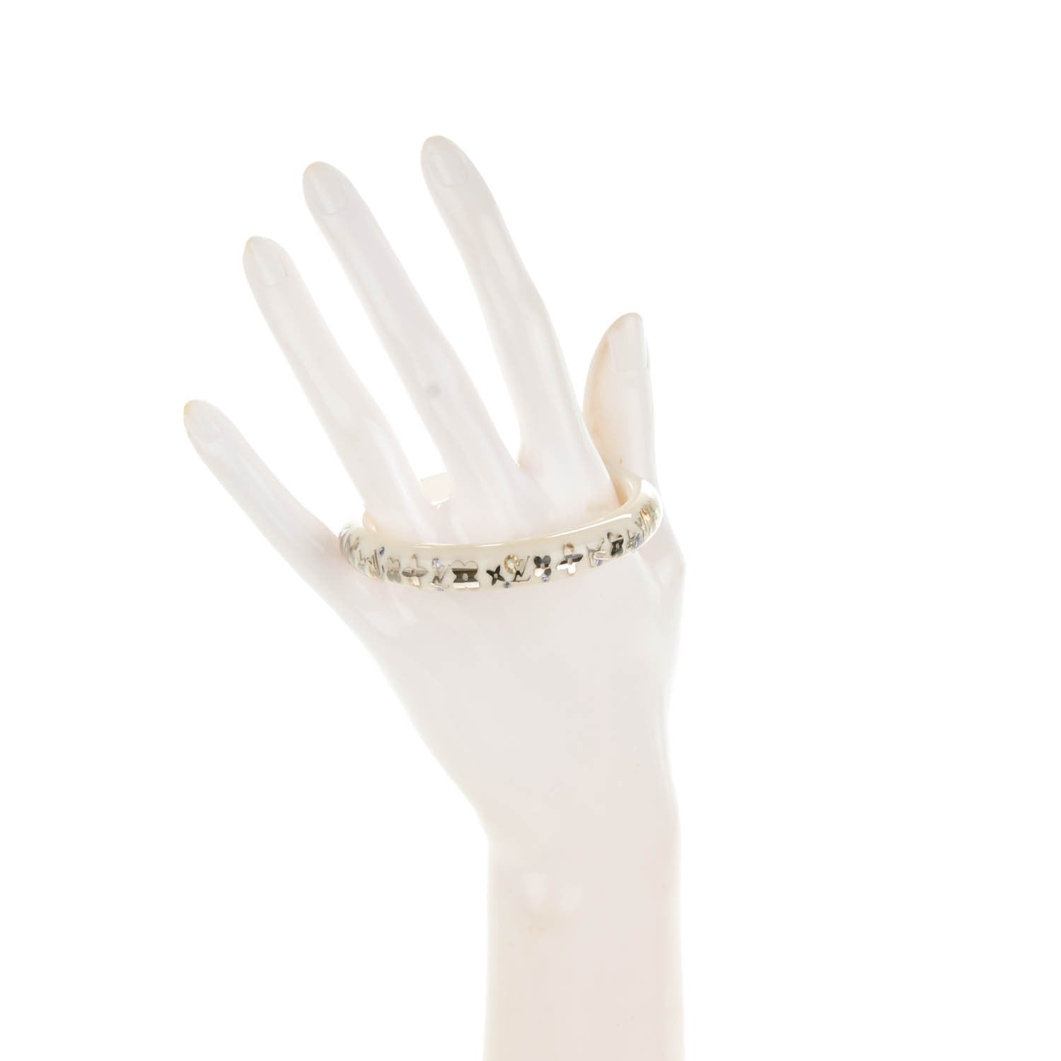 Louis Vuitton Resin Swarovski Small Inclusion Bracelet PM White 2 of 4