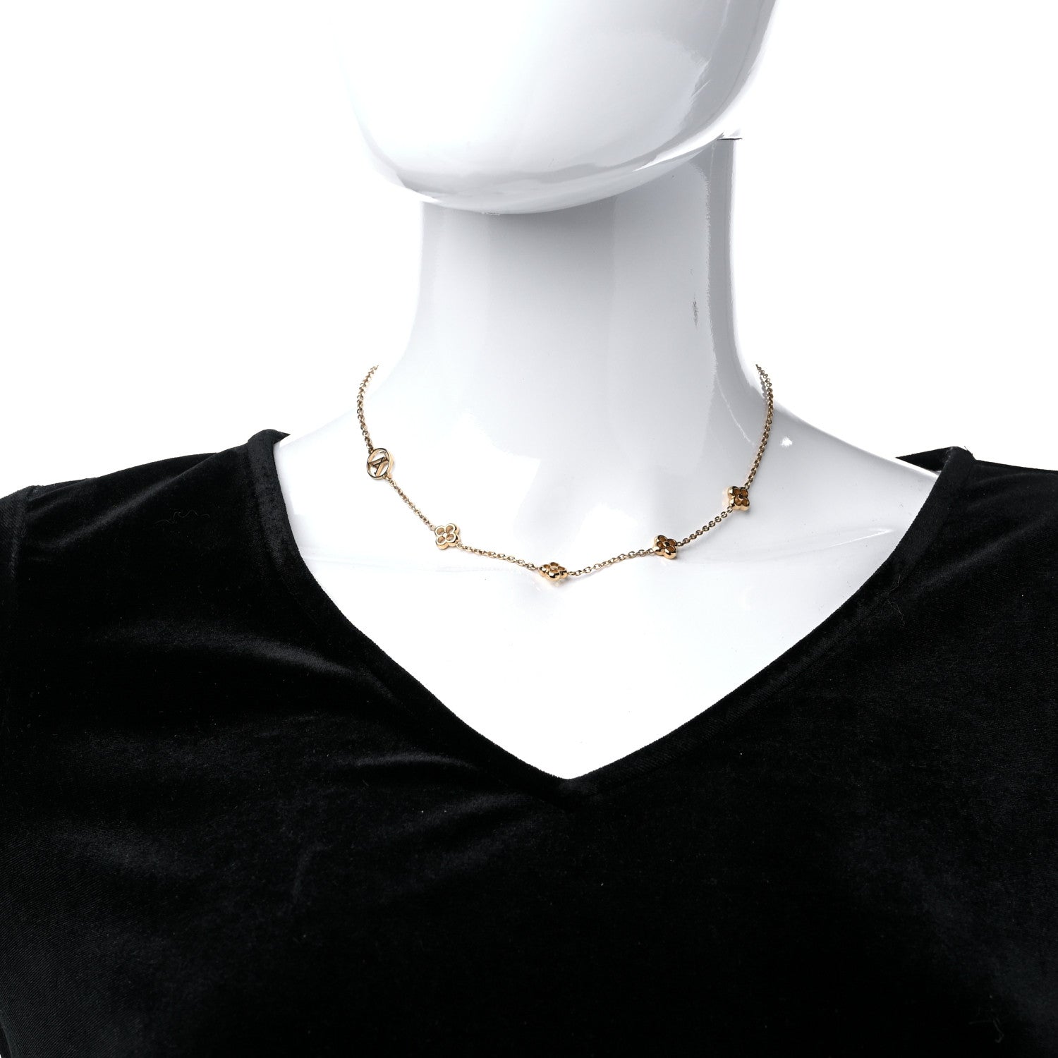 Louis Vuitton Metal Flowerful Choker Necklace Gold 7 of 7