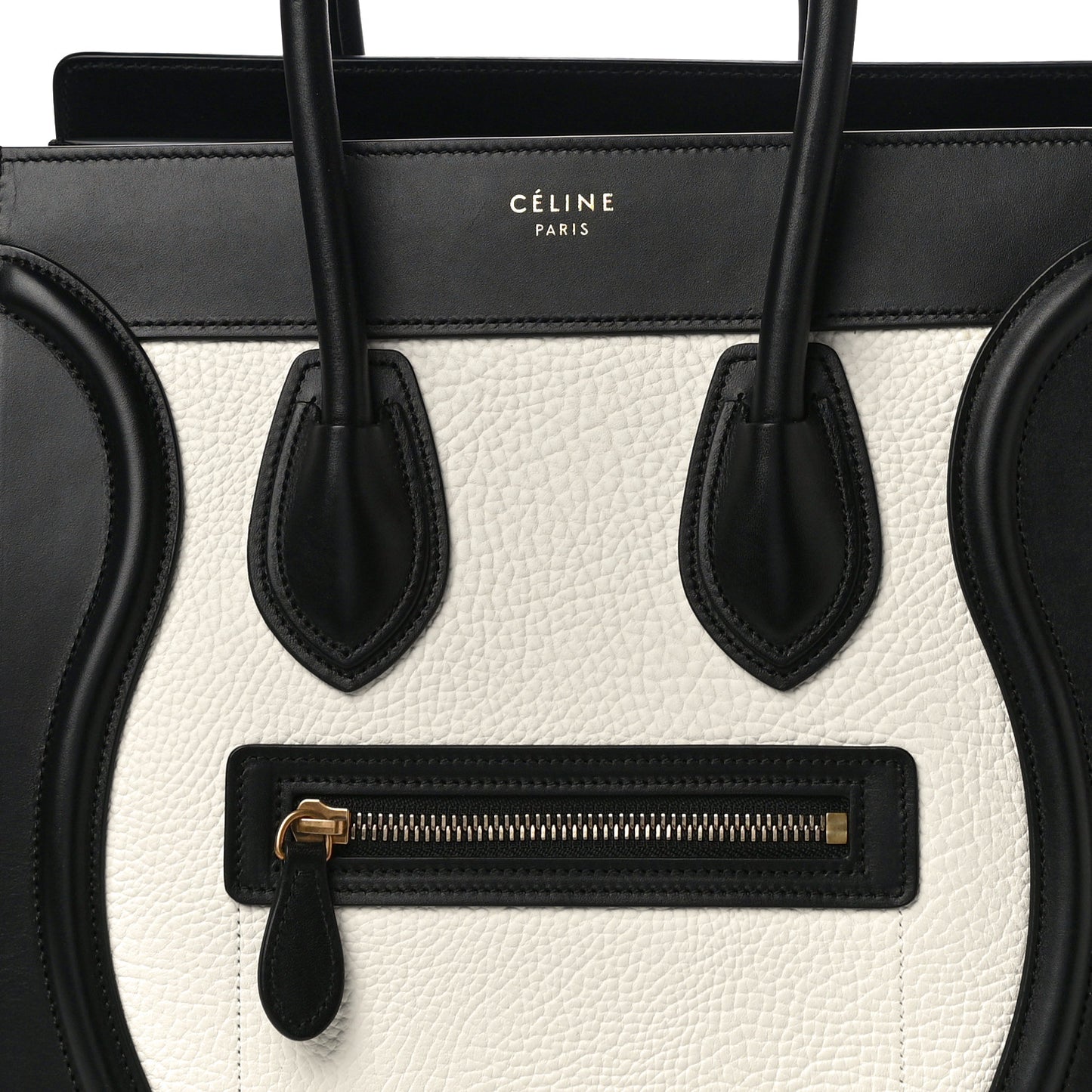Bullhide Calfskin Micro Bi-Color Luggage Black White