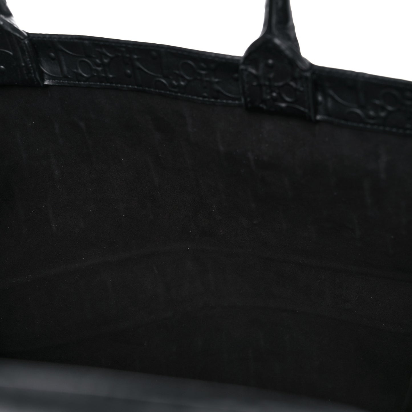Oblique Calfskin Embossed Large Book Tote Black