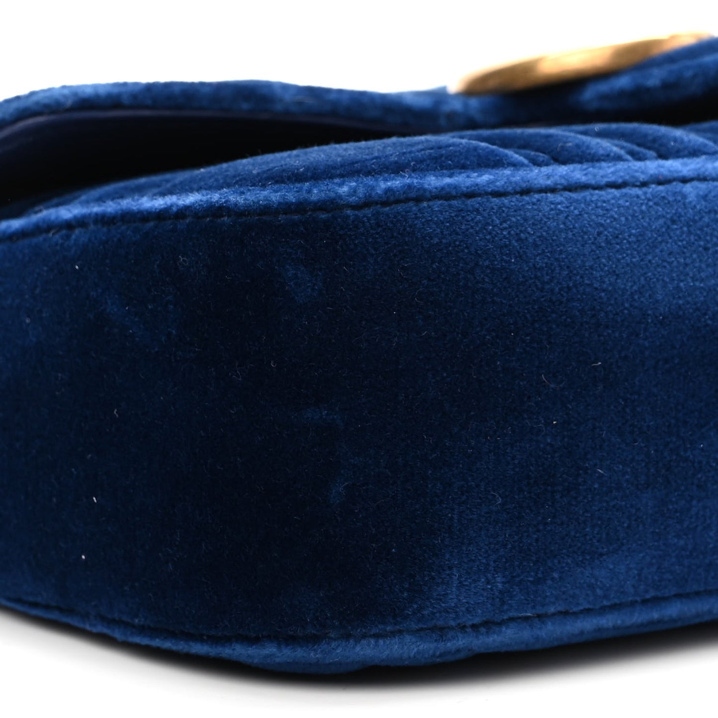 Velvet Matelasse Mini GG Marmont Shoulder Bag Cobalt Blue