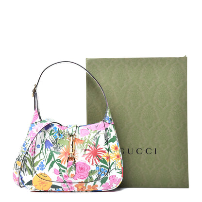 Gucci X KEN SCOTT New Shangai Calfskin Jardin D'Avril Floral Print Small Jackie 1961 Hobo Ivory Pink 10 of 10