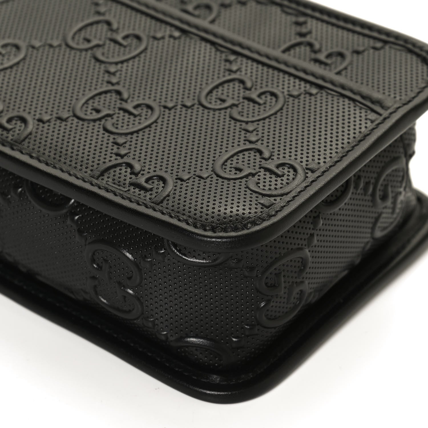 Gucci Calfskin GG Tennis Embossed Cosmetic Case Black 10 of 12