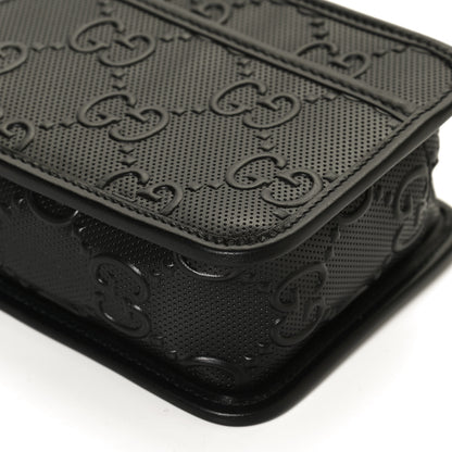 Gucci Calfskin GG Tennis Embossed Cosmetic Case Black 10 of 12