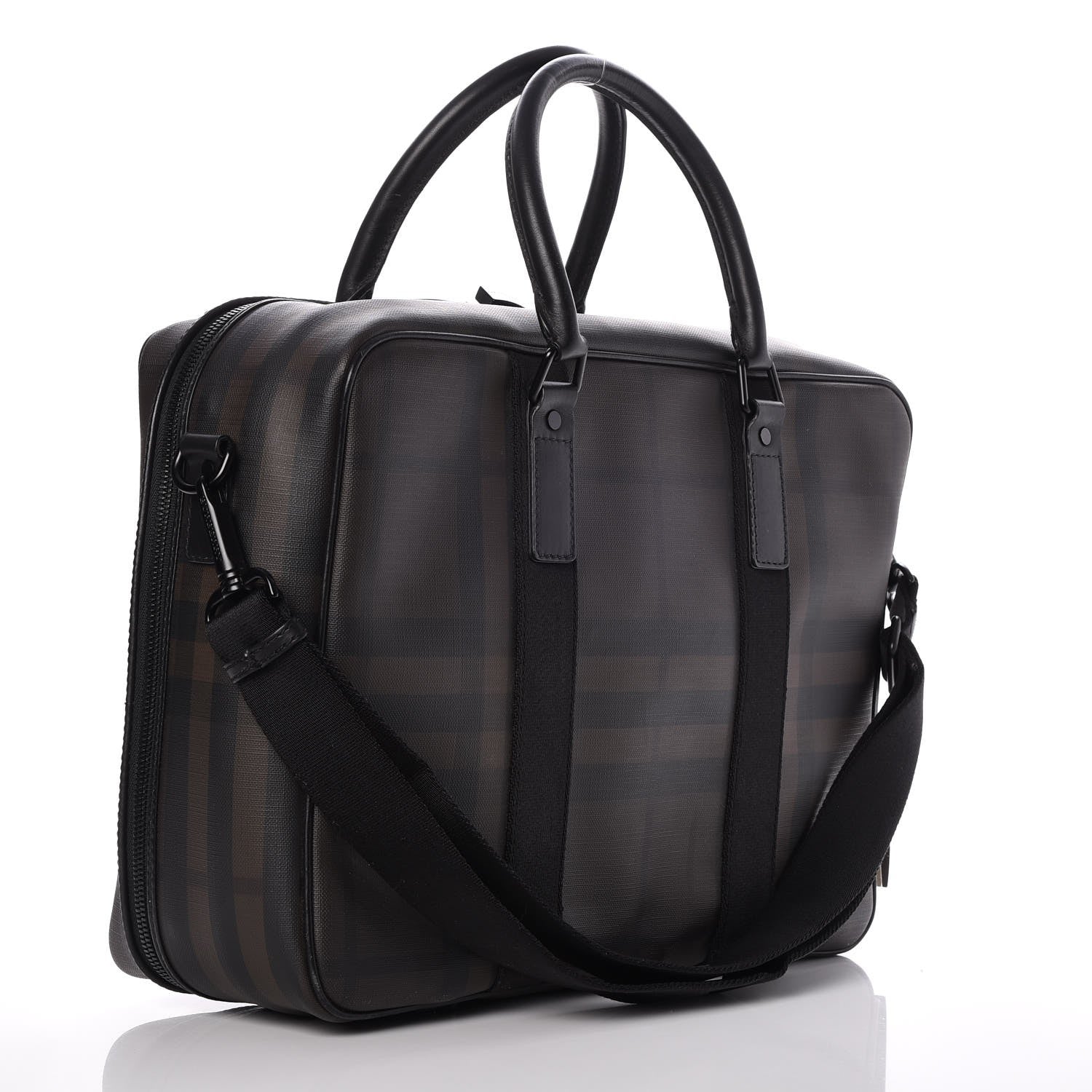 Burberry Smoked Check Carry On Travel Bag Chocolate 4 of 16