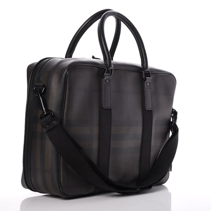 Burberry Smoked Check Carry On Travel Bag Chocolate 4 of 16