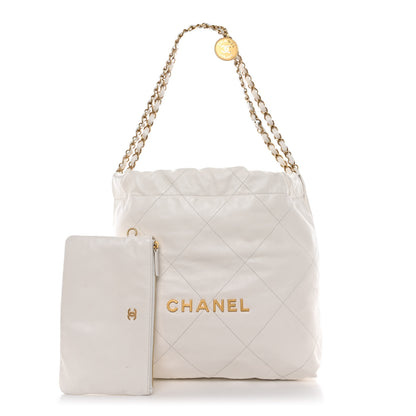 Chanel Shiny Calfskin Quilted Small Chanel 22 White 1 of 12
