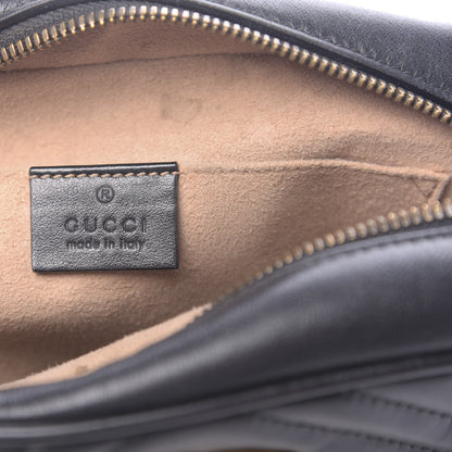 Gucci Calfskin Matelasse Small GG Marmont Chain Shoulder Bag Black 6 of 14