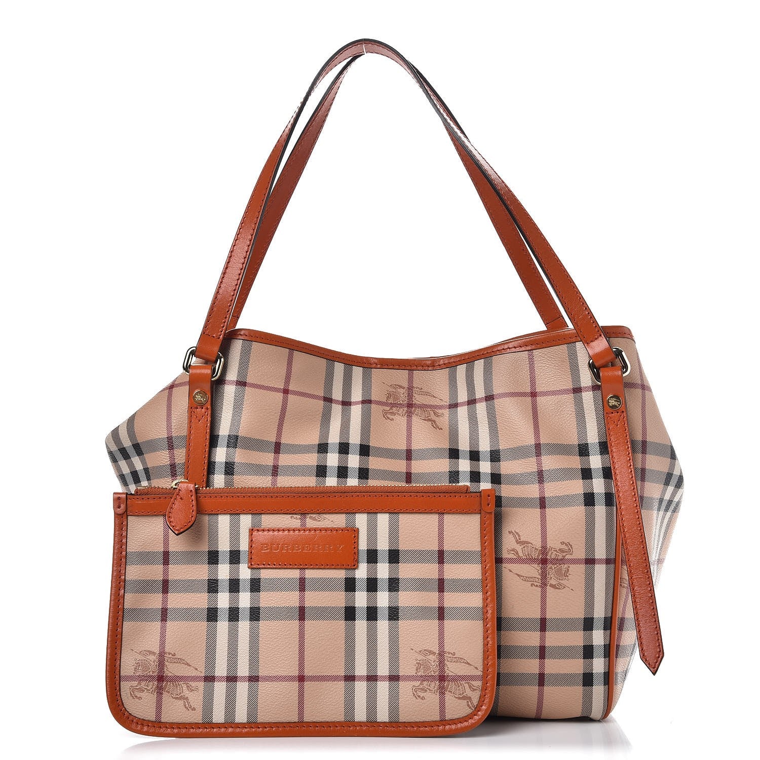 Burberry Haymarket Check Small Canterbury Tote Burnt Amber 3 of 13