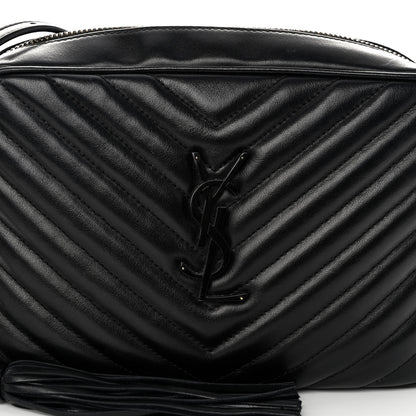 Saint Laurent Calfskin Matelasse Monogram Monochrome Lou Camera Bag Black 7 of 10