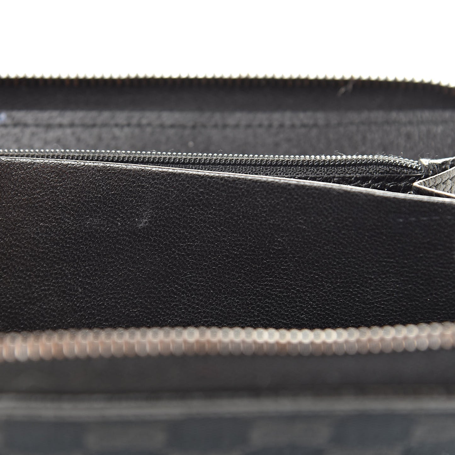 Monogram Metal Bar Zip Around Wallet Black