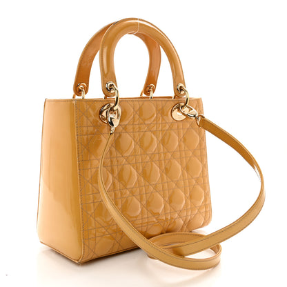 Christian Dior Patent Cannage Medium Lady Dior Dark Beige 3 of 12