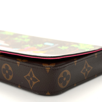Louis Vuitton Monogram 2021 Christmas Animation Hollywood Pochette Felicie Chain Wallet Fuchsia 10 of 10