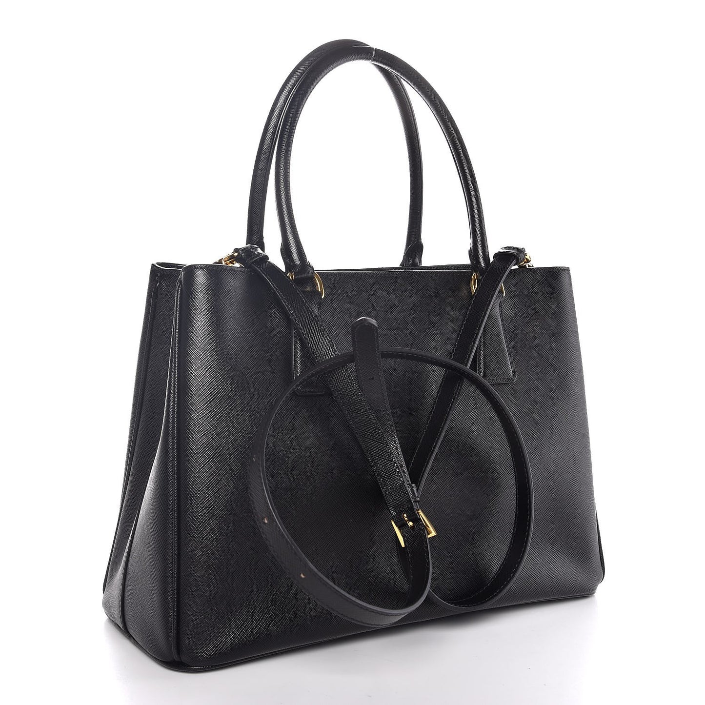 Saffiano Lux Medium Tote Black