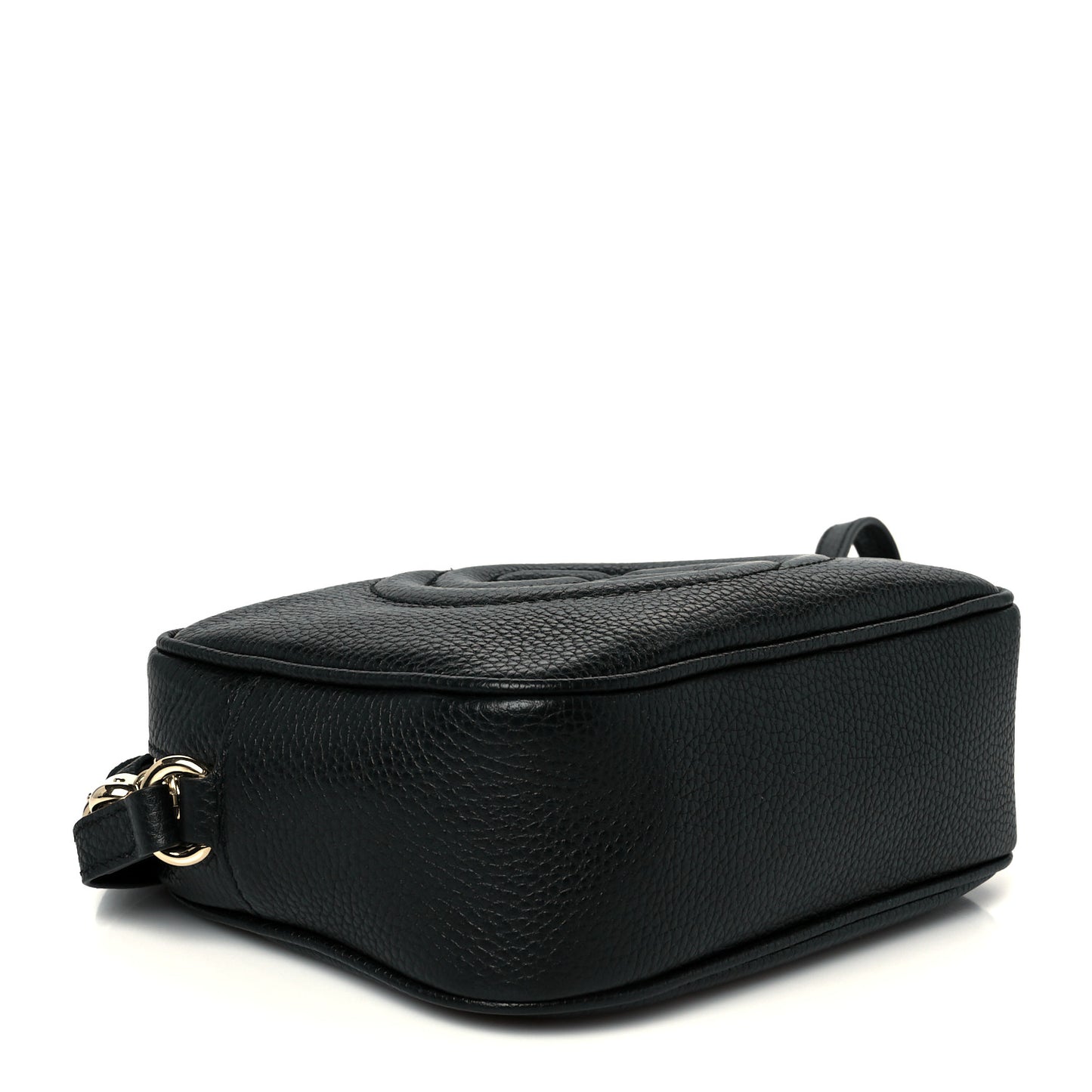 Pebbled Calfskin Small Soho Disco Bag Black