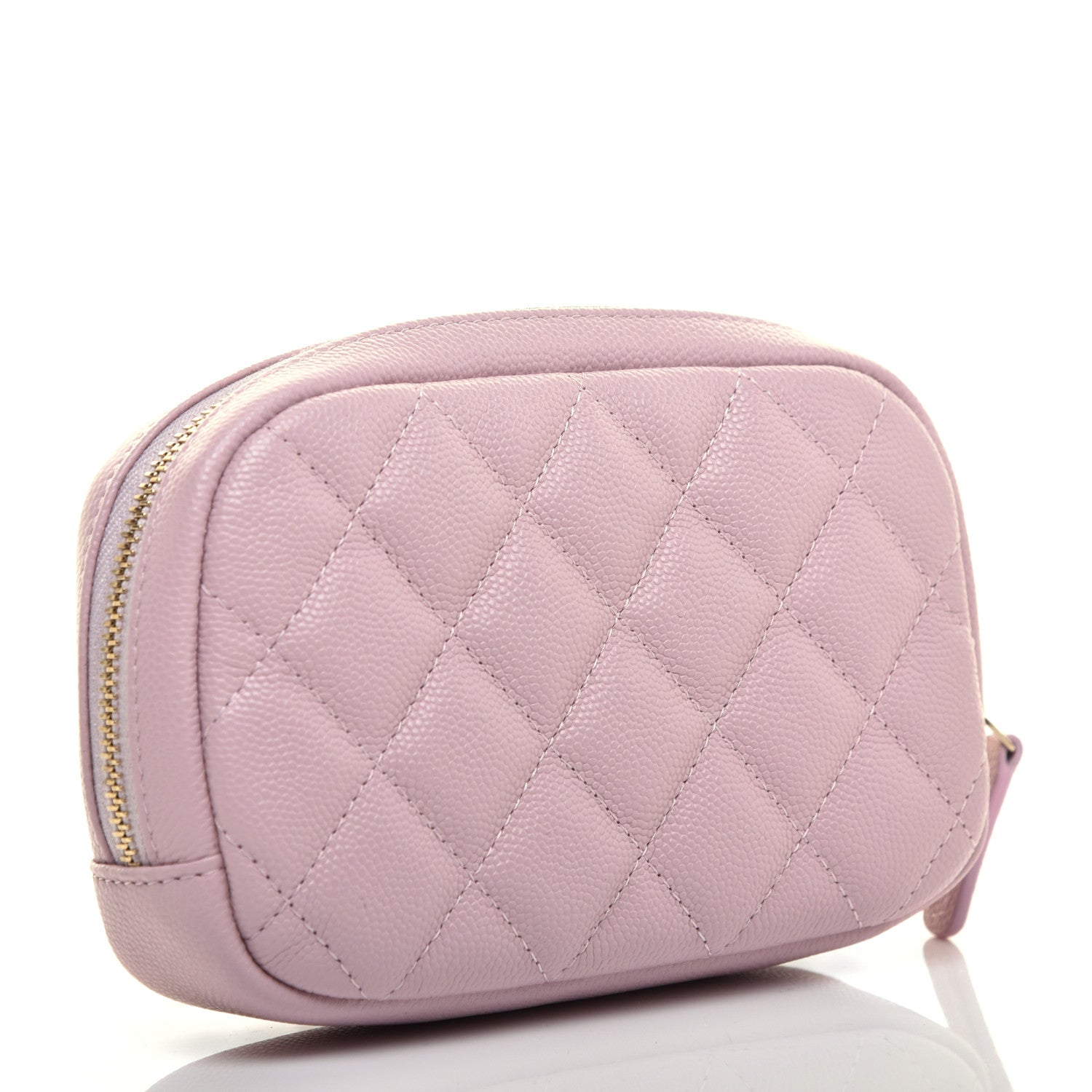 Chanel Caviar Quilted Small Curvy Pouch Cosmetic Case Light Pink 3 of 8