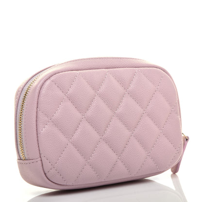 Chanel Caviar Quilted Small Curvy Pouch Cosmetic Case Light Pink 3 of 8