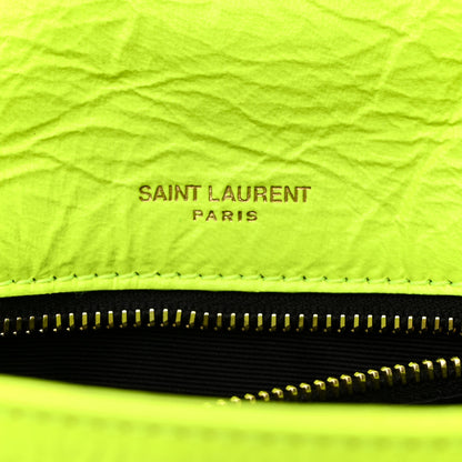Saint Laurent Crinkled Calfskin Matelasse Monogram Medium Niki Chain Satchel Neon Yellow 7 of 13