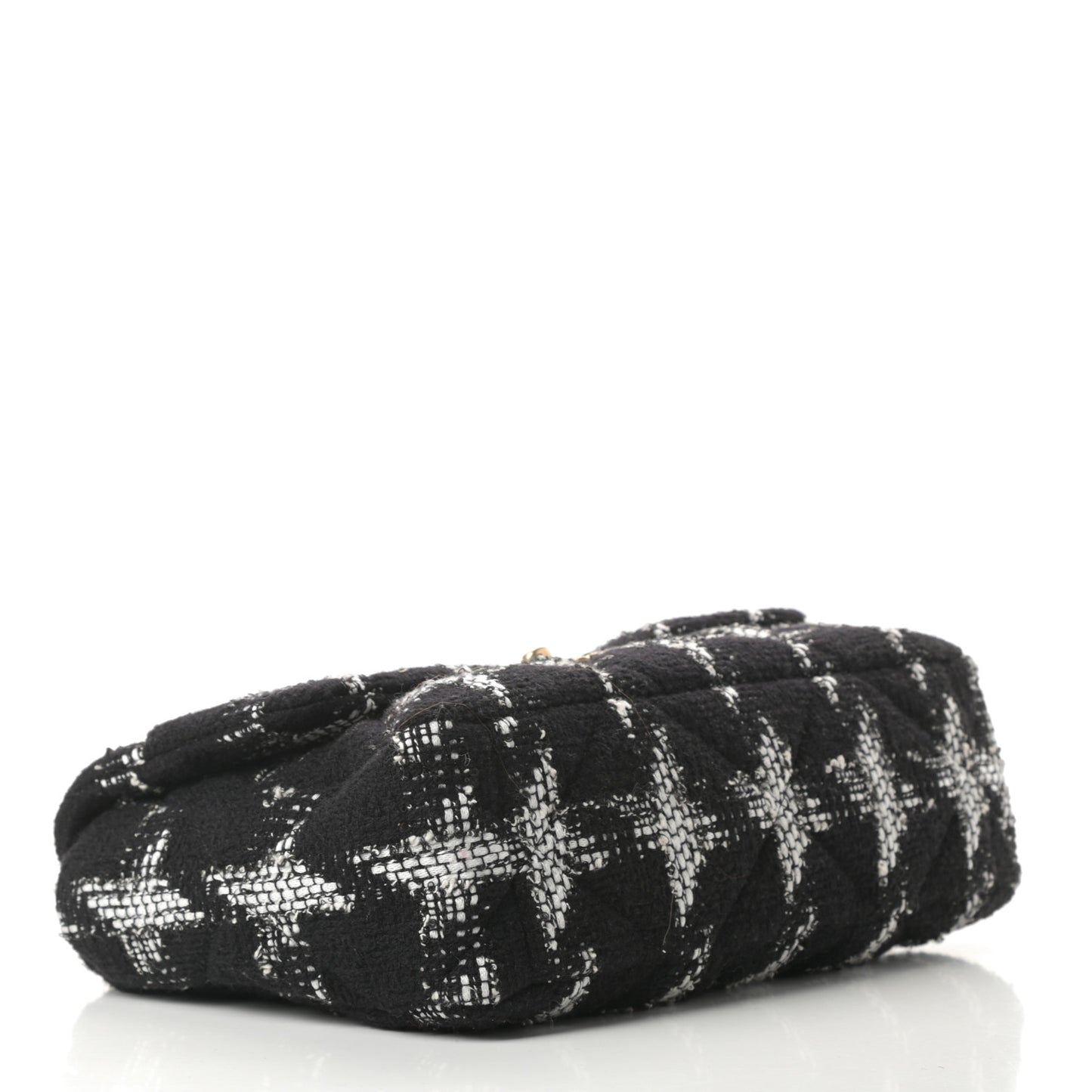 Tweed Quilted Large Chanel 19 Flap Black White