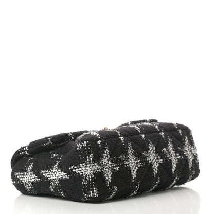 Chanel Tweed Quilted Large Chanel 19 Flap Black White 4 of 10