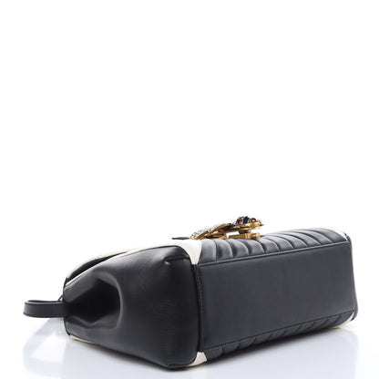 Gucci Calfskin Bamboo Trapuntata Queen Margaret Top Handle Bag Mystic White Black 4 of 10