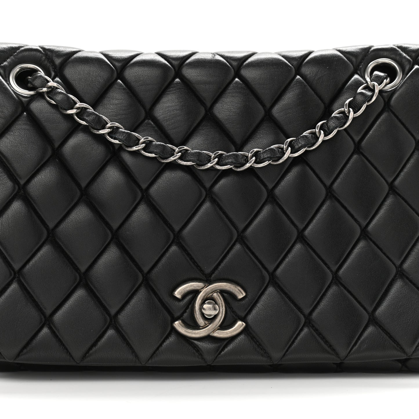 Lambskin Large New Bubble Flap Black