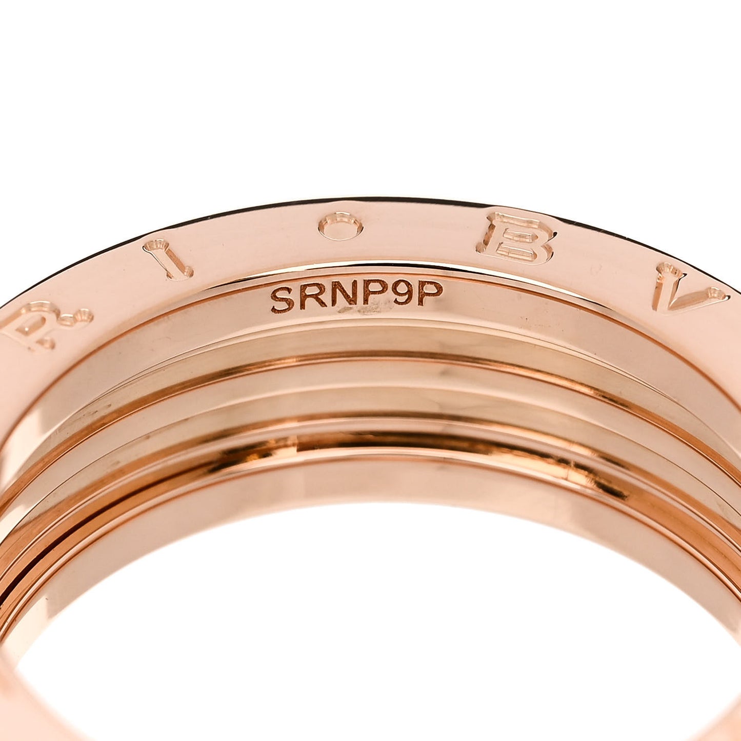 18K Rose Gold Black Ceramic B.Zero1 Rock Two-Band Ring 61 9.5