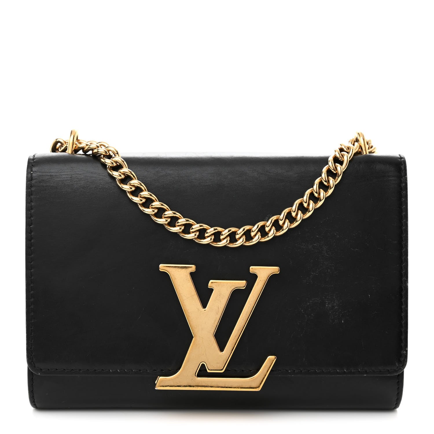 Louis Vuitton Calfskin Chain Louise MM Black 1 of 15