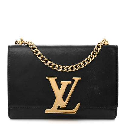 Louis Vuitton Calfskin Chain Louise MM Black 1 of 15