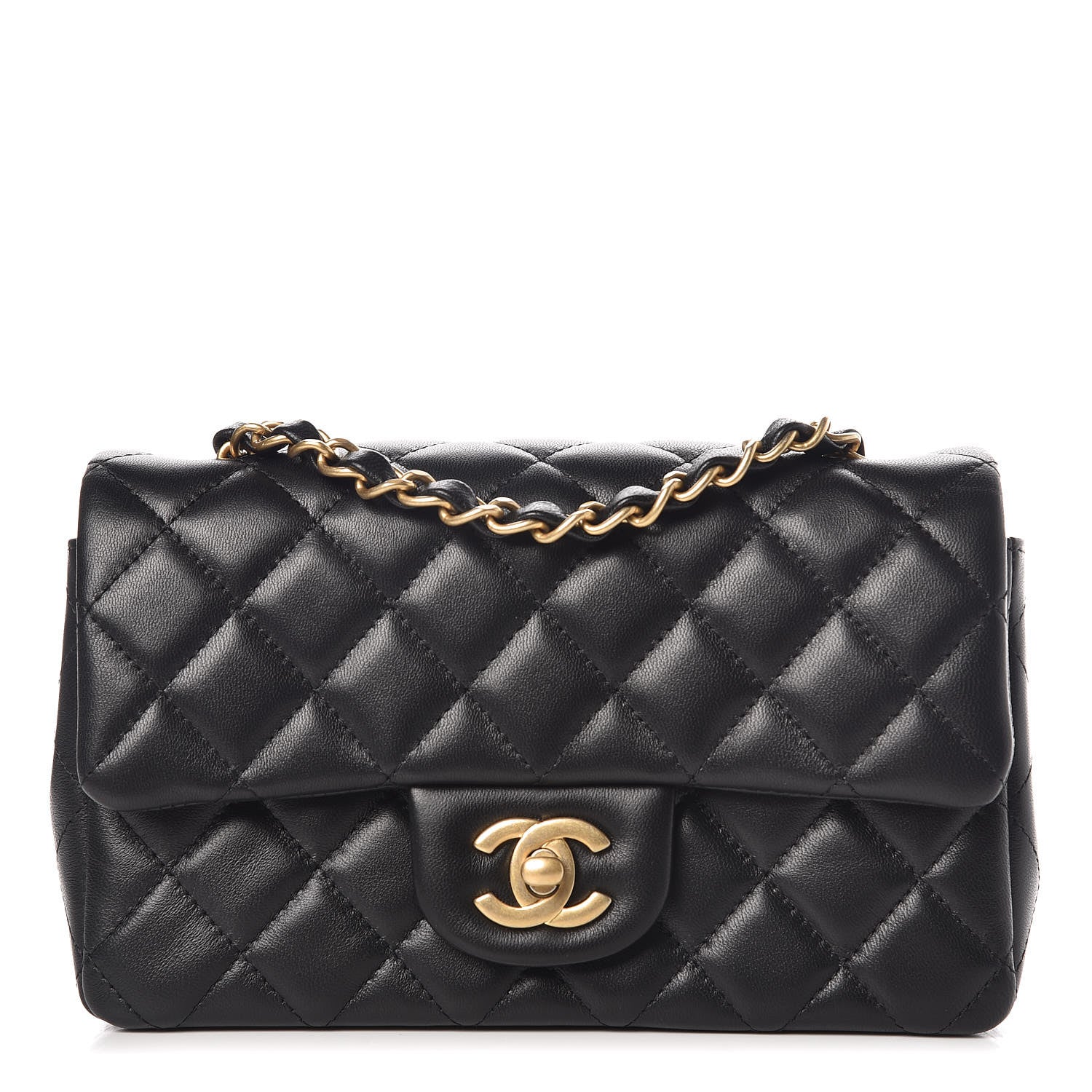 Chanel Lambskin Quilted Mini Rectangular Flap Black 1 of 10