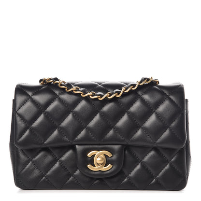 Chanel Lambskin Quilted Mini Rectangular Flap Black 1 of 10