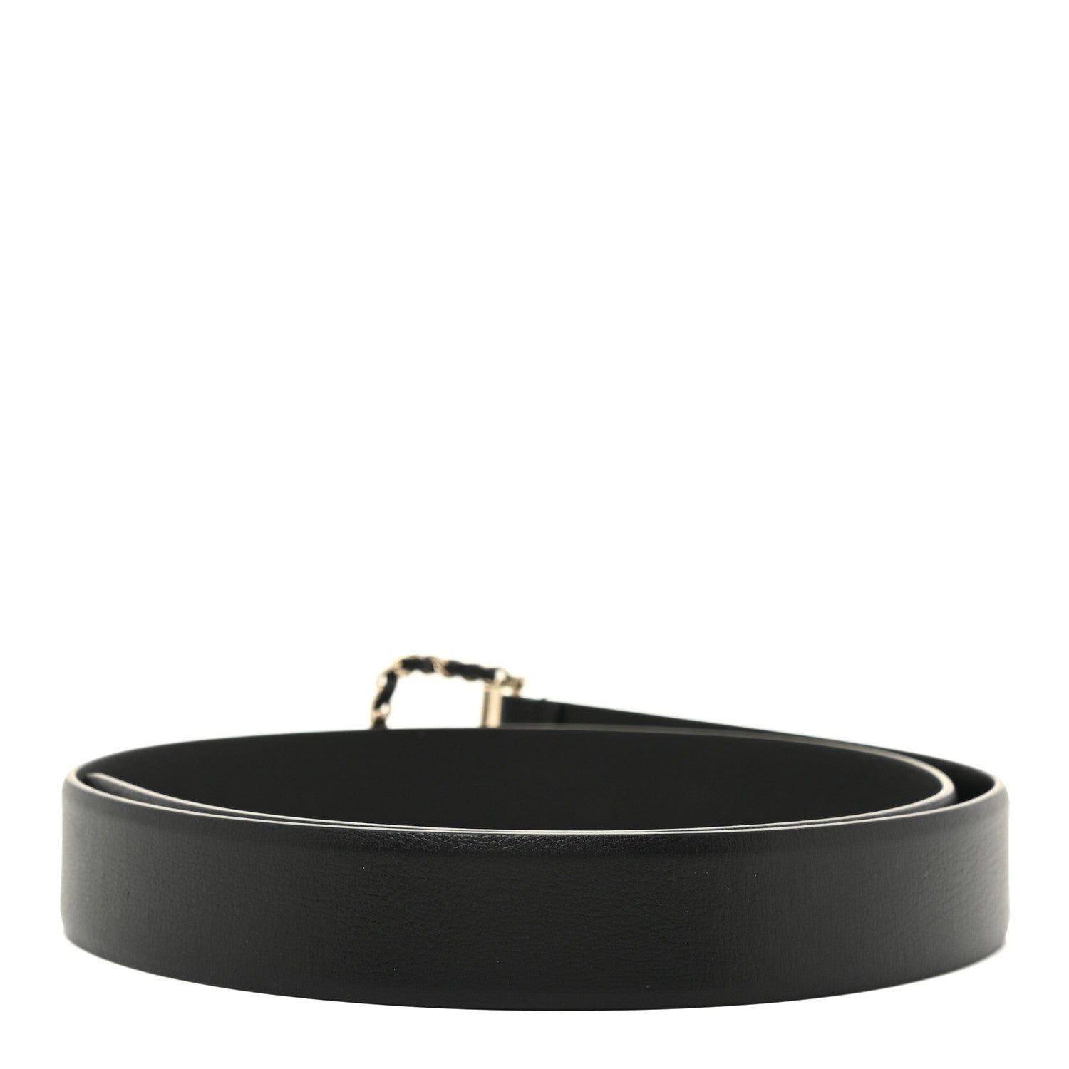 Chanel Lambskin Chain Square Buckle Belt 90 36 Black 2 of 8