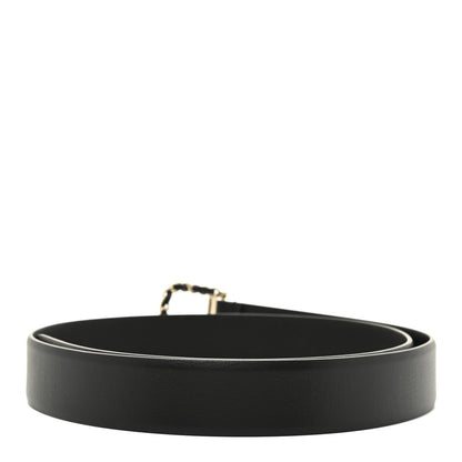 Chanel Lambskin Chain Square Buckle Belt 90 36 Black 2 of 8