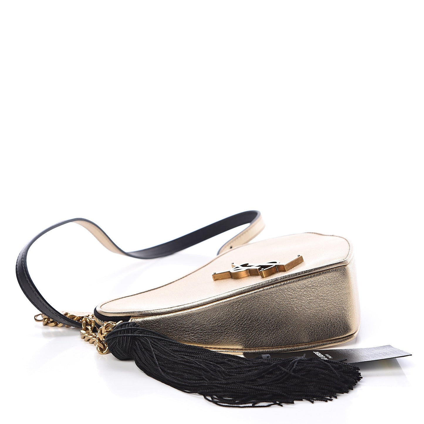 Metallic Calfskin Heart Monogram Crossbody Gold