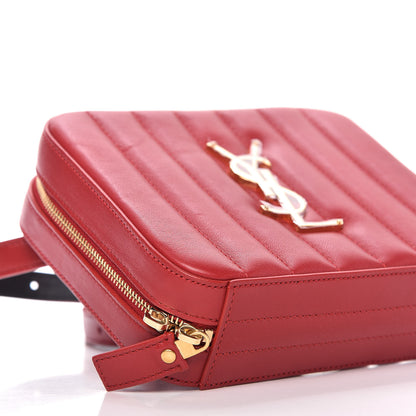 Saint Laurent Lambskin Matelasse Vicky Monogram Belt Bag Eros Red 6 of 9