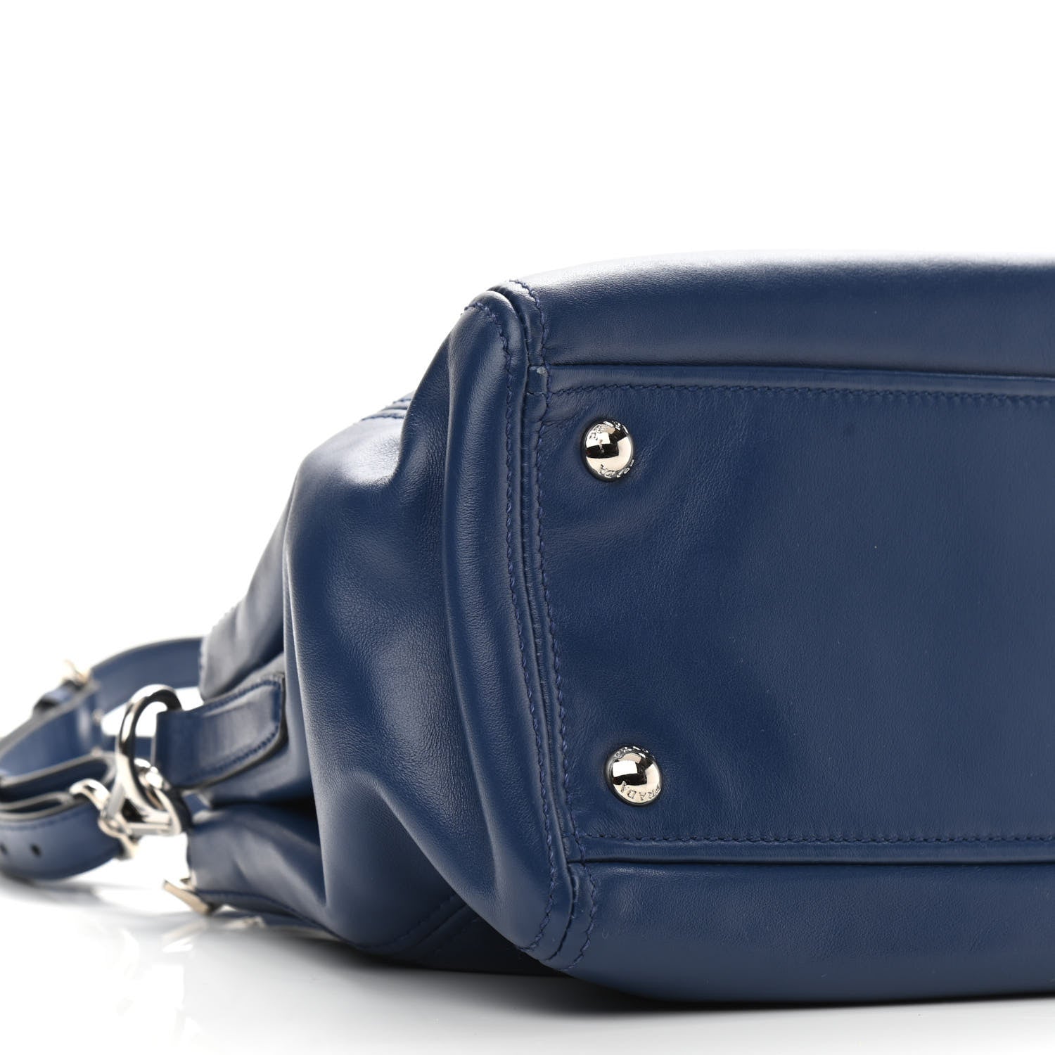 Prada Soft Calf Double Zip Shoulder Bag Bleuette 4 of 9