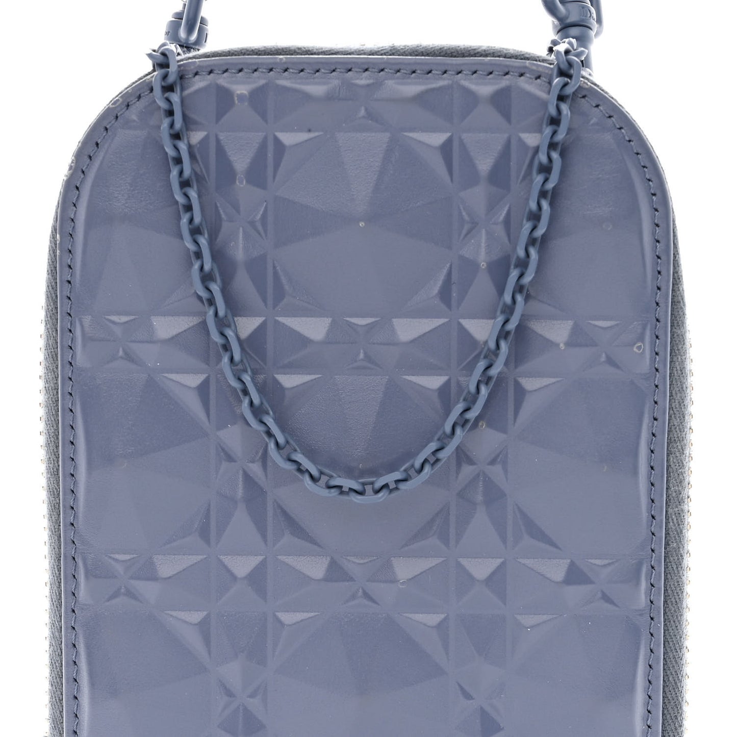 Calfskin Cannage Diamond Cannage Phone Holder Blue