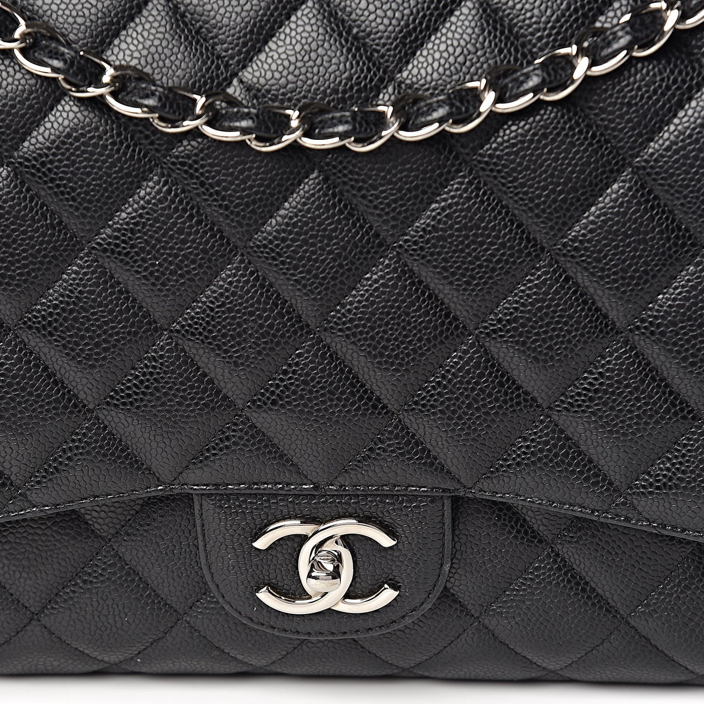 Caviar Quilted Maxi Double Flap Black