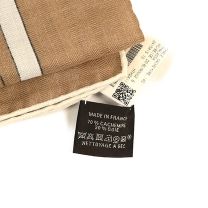 Hermes Cashmere Silk Thalassa Shawl 140 Beige Dore Rouge Brique 3 of 3