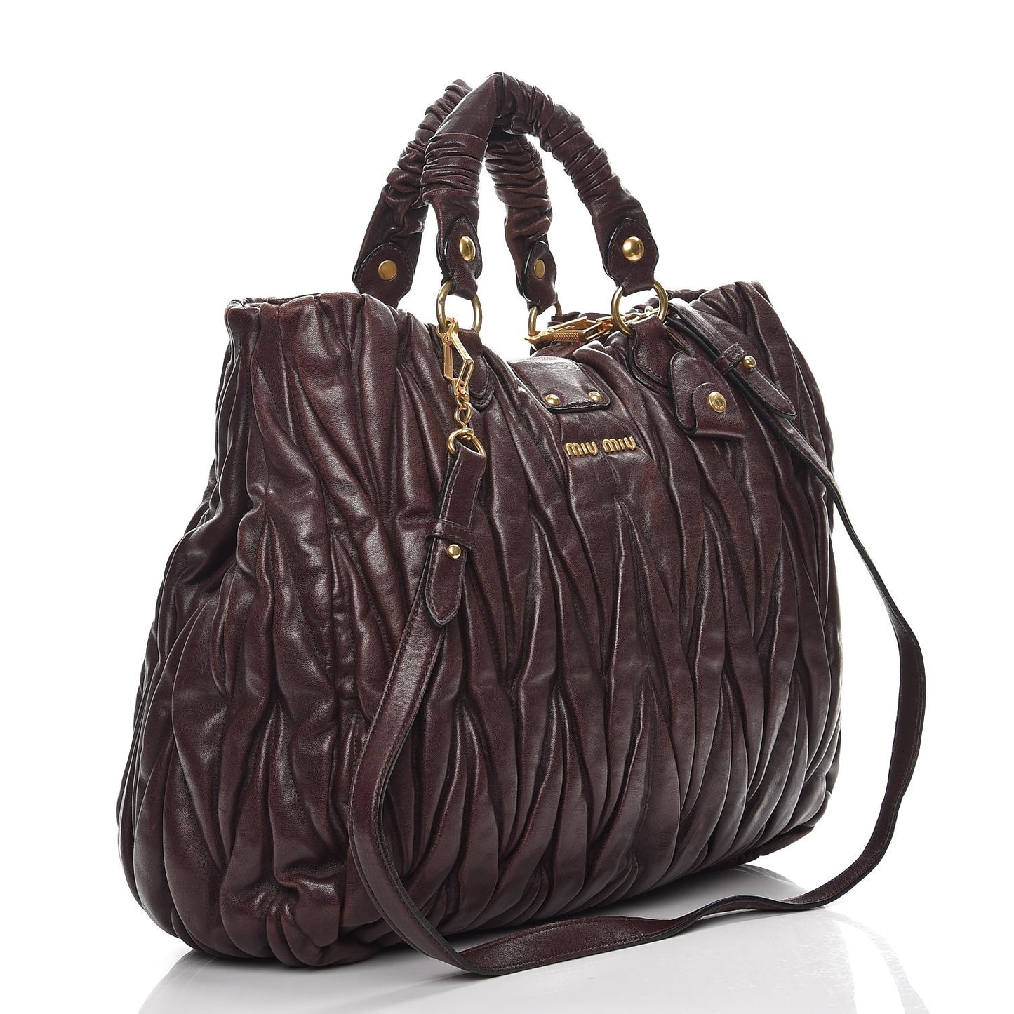 Nappa Matelasse Shopping Tote Brown