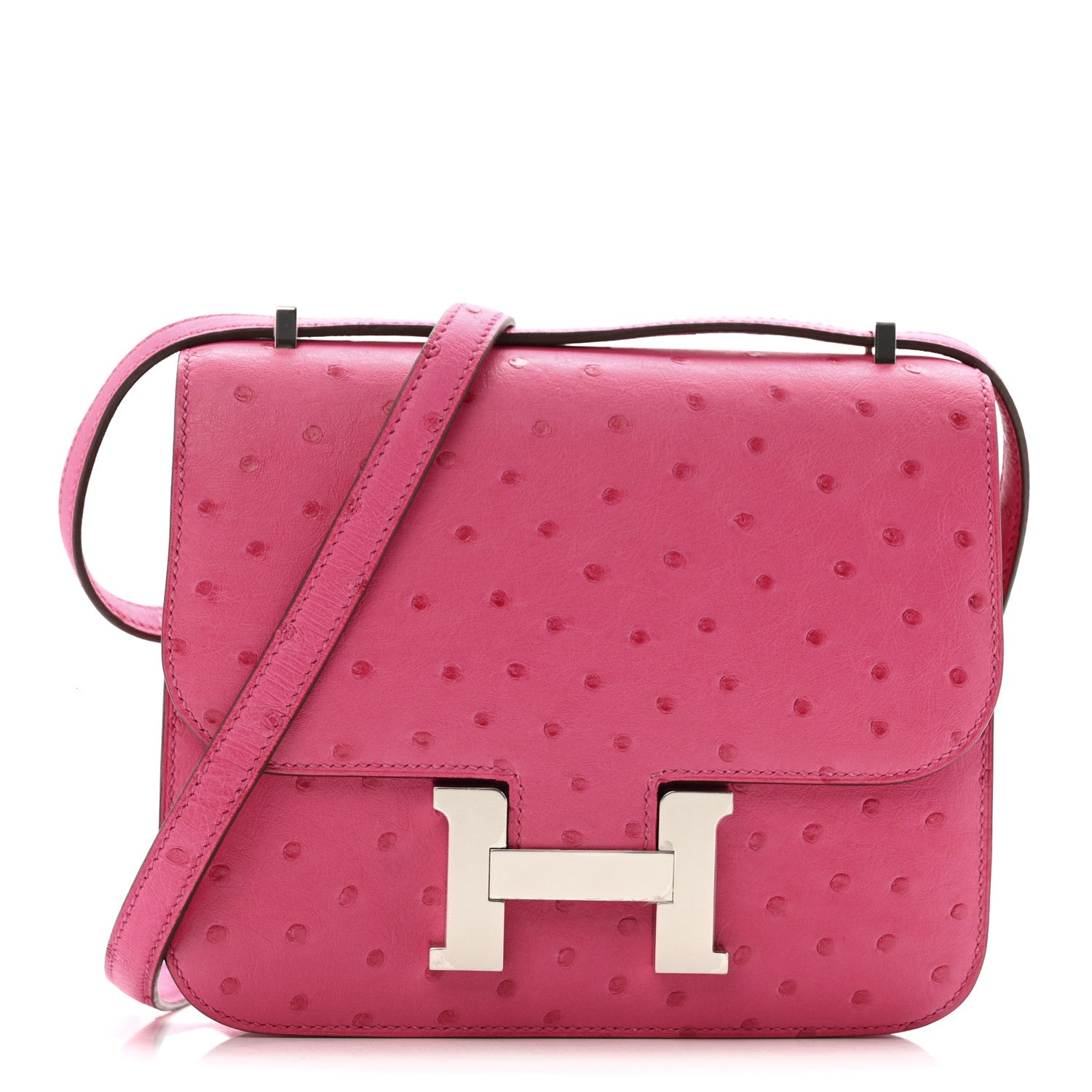 Hermes Ostrich Constance 18 Rose Tyrien 1 of 10